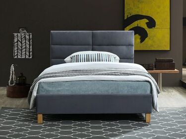 Легло Сиера 120х200 кадифе в сиво