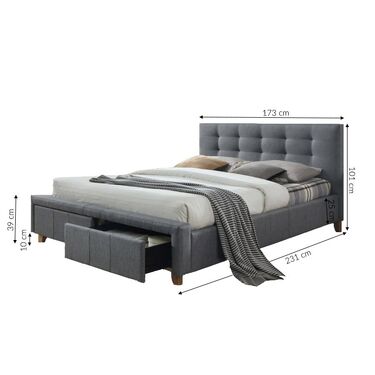 Спалня Аскот с вградени чекмеджета Аскот 160X200 сиво-дъб