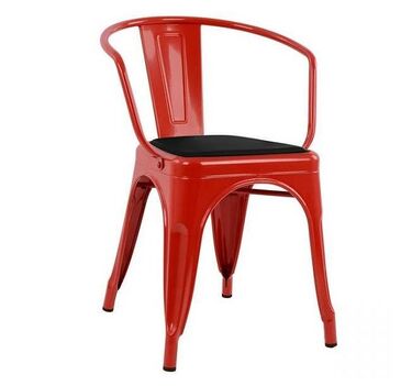 Индустриален метален стол за Мелита червен