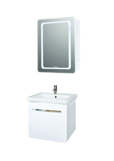 Горен шкаф за баня с огледало Макена Ивон