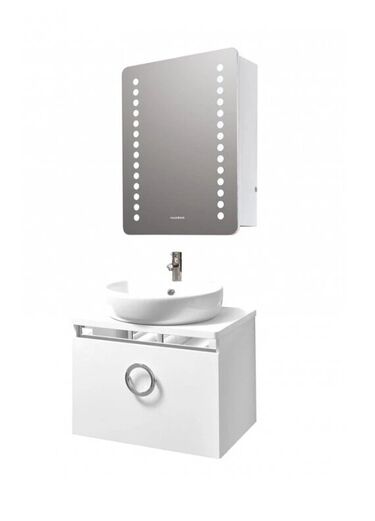 Горен PVC шкаф за баня с огледало Макена Лайт