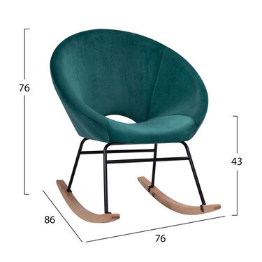 Люлеещо кресло ПАУЛИНА кадифе в зелено