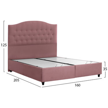 Тапицирана спалня МАЛЕНА 160x200 Розово кадифе