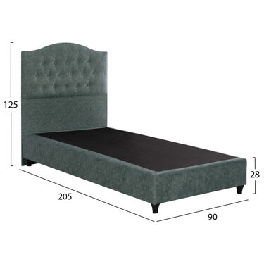 Тапицирано единично легло МАЛЕНА 90x200 Зелен набук