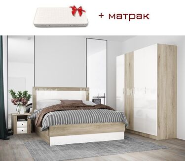 Спален комплект Сити 7063 с МАТРАК 160×200 в различни цветове