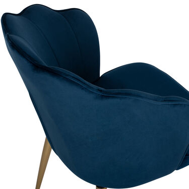 Трапезно кресло АВИ кадифе сиво и синьо