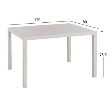 Градински комплект ВИЗИДА трапезна маса с 4 стола в бяло