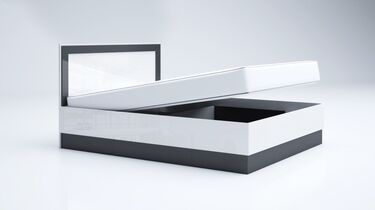 Спалня с нощни шкафчета ЛЕО 104 - 160x200 антрацит - бял гланц