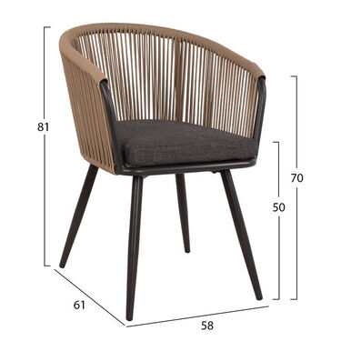 Трапезен градински комплект Себу - маса с 4 кресла
