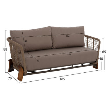 Градински комплект ИРОКО триместен диван, 2 фотьойла и маса