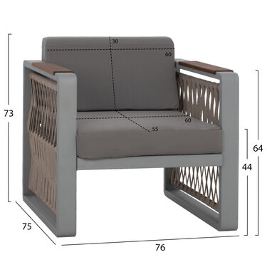 Градински комплект ИРОКО 2 диван, 2 фотьойла и маса 