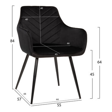 Трапезно кадифено кресло ЛАТРЕЛ в 3 цвята 