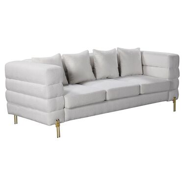 Холова гарнитура МОРИС триместен диван и фотьойл в бяло