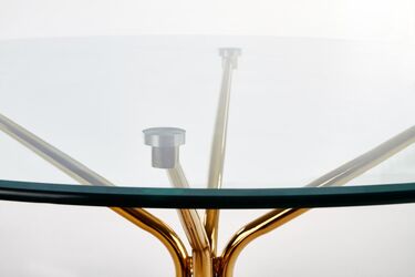 Кръгла маса RONDO Ф110 стъкло със златни крака 