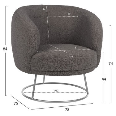 Дизайнерски фотьойл АРИЕН букле 5 цвята 