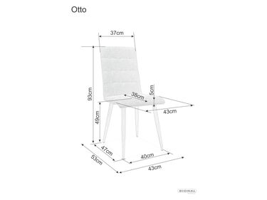 Трапезен стол Ото дамаска в сив цвят