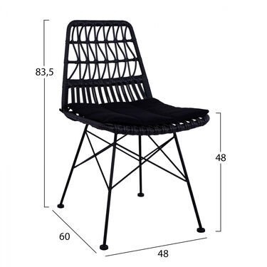 Стол за градина Алегра 5 в черен цвят