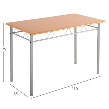 Трапезен комплект маса с 4 стола ПИЗИ 110x60 сив-сонома