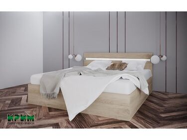Спален комплект СИТИ 7083 180x200 Сонома Арвен - бяло гланц