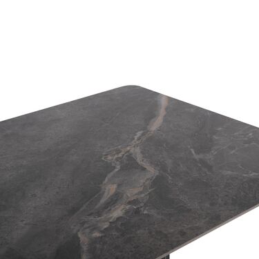 Маса за трапезария ХЕФ 200x100 керамичен плот черен мрамор 