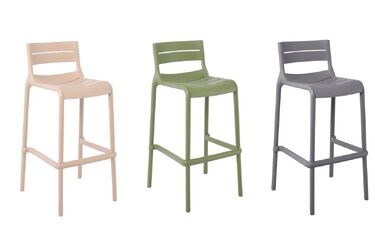 Бар стол за дома и градината СЕРЕНА полипропилен в 3 цвята