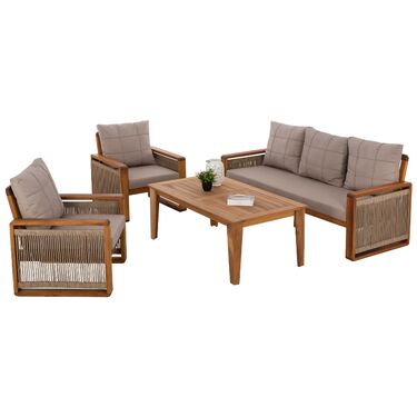 Градински комплект РОУПИ диван, 2 фотьойла и маса