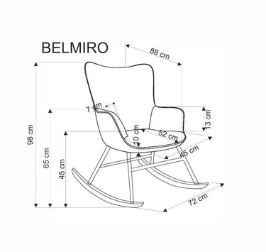 Люлеещо кресло BELMIRO кадифе в 3 цвята
