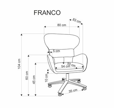 Тапициран фотьойл FRANCO в 2 цвята 