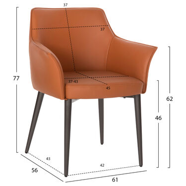 Комплект за трапезария HELM маса  6 кресла карамел