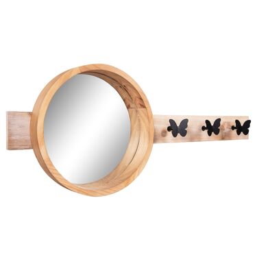 Огледало със закачалки СКУТЪЛ натурален цвят