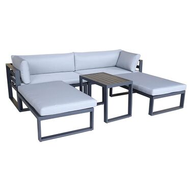 Градински алуминиев комплект ОРФЕО диван, 2 пейки и маса