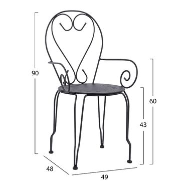 Градински метален стол АМОРЕ в 2 цвята