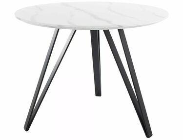 Кръгла маса за трапезария Тетис Ф100 бял мрамор - черен ​