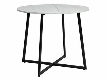 Кръгла маса за трапезария ЛУНА Ф90 бял мрамор - черен ​