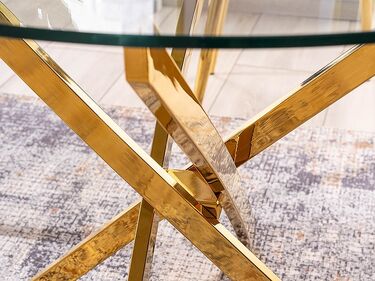 Кръгла маса за трапезария Агис Ф90 със златни крака