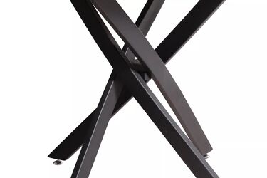 Кръгла маса за трапезария Агис Ф90 стъкло с черни крака