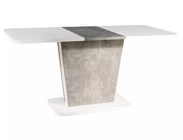 Трапезна маса разтегателна Калипсо бял мат - бетон​