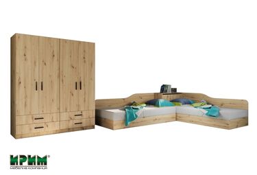Комплект 2 ъглови легла Сити 7064   2 матрака 82х190 в 7 цвята
