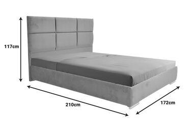 Тапицирана спалня КАНТЕР 160x200 в сив цвят
