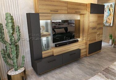 Холна секция Форте  в цвят Дъб Евок – Графит