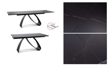 Разтегателна трапезна маса DIUNA Ceramic Sahara Noir 160-240x90