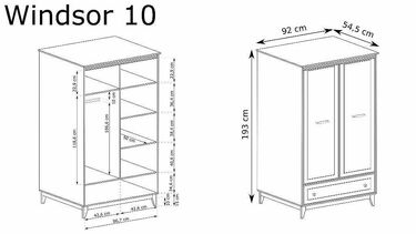 Гардероб WINDSOR W-10 кашмир - дъб евог