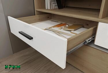 Двуетажно легло сандвич Сити 5052 90x200 дъб артисан - бял гланц