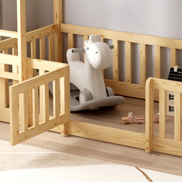 Двуетажно легло с кът за игра   матрак 90 х190 см  PLAYKID  в 2 цвята 