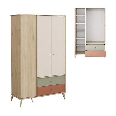 Трикрилен гардероб Terra в цвят дъб 121x54x200см.