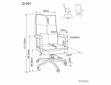  Въртящ се офис стол Q-091 НОЕЛЕ  в сив цвят