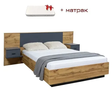Спалня с нощни шкафчета КЕРИС+ матрак 160x200