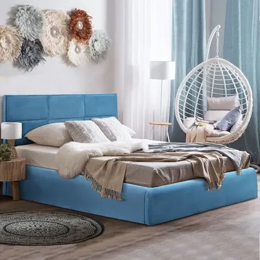 Тапицирано спално легло Брайли 160x200 кадифе в 4 цвята