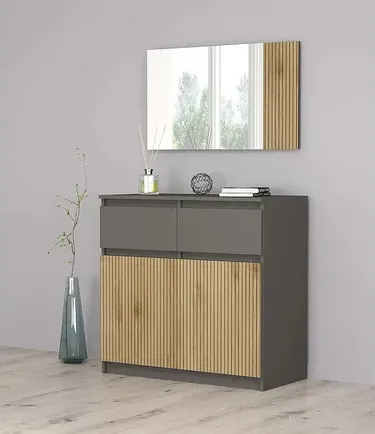  Спален комплект Симона 160x200 графит - канела страта