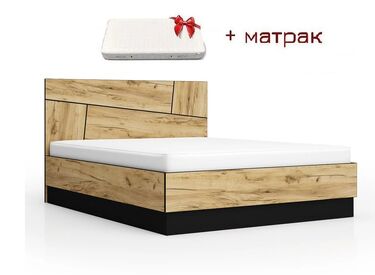 Спалня Лиана с матрак 160х200 в цвят голд крафт-черно